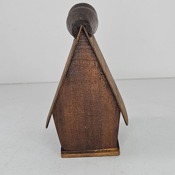 Vintage Wooden Doghouse Figurine With Hubley Cast Iron Sealyham Terrier Dog - Picture 4 of 8